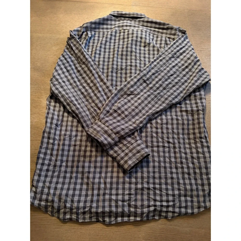 Polo Ralph Lauren Mens Navy Blue White Plaid Button Down Shirt Long Sleeve XL